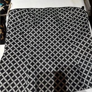 White House Black Market Black and White Geometric Top